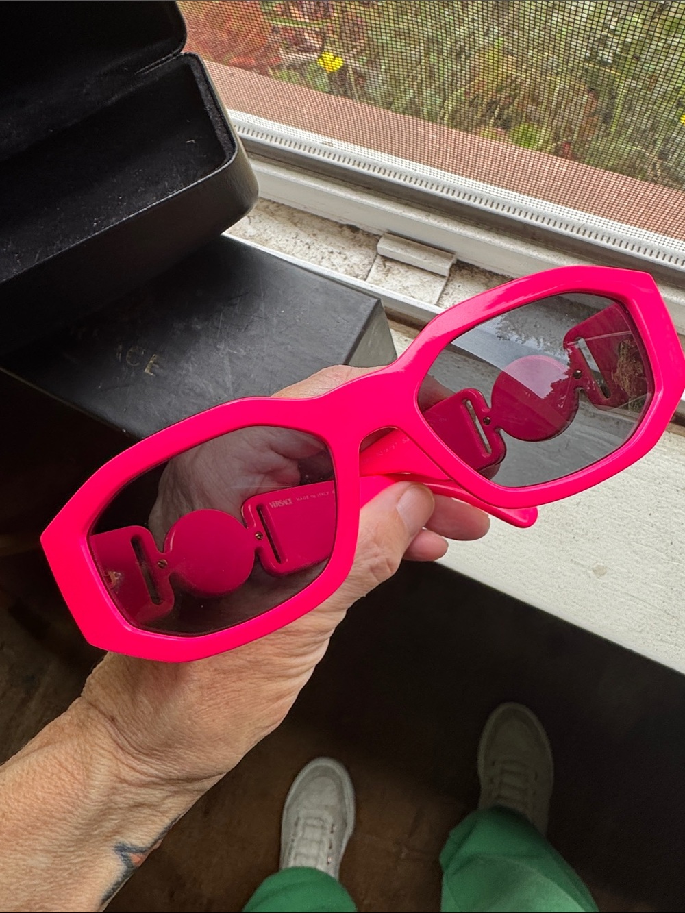 Versace hot neon pink Medusa sunglasses